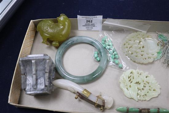 A group of Chinese jade and hardstone carvings